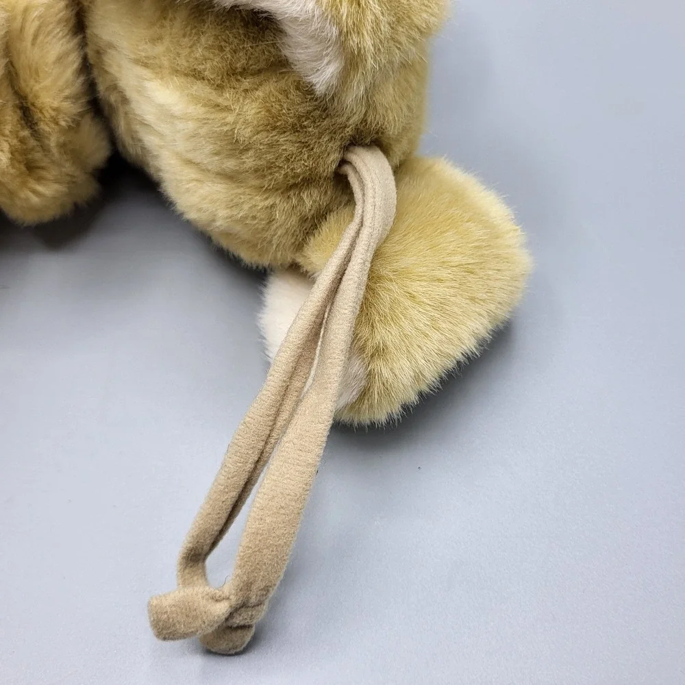Battat Musical Pull String Puppy Dog Plush Toy 14 Inch Multi-Color Ball Tan